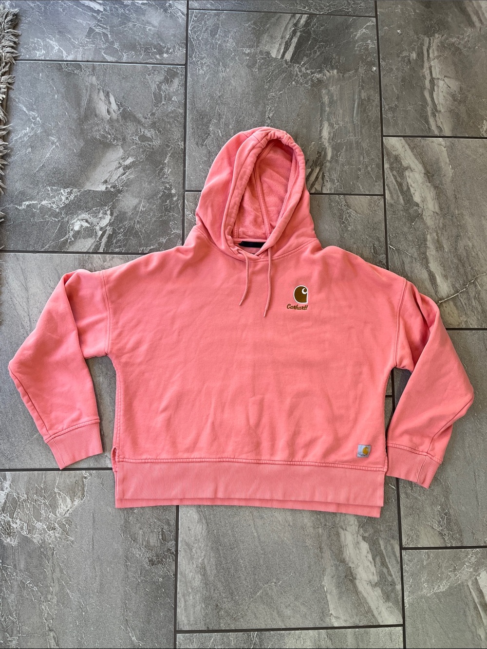 💓 Carhartt French Terry Midweight Hoodie Size Large Oversized Pink - Picture 2 of 11